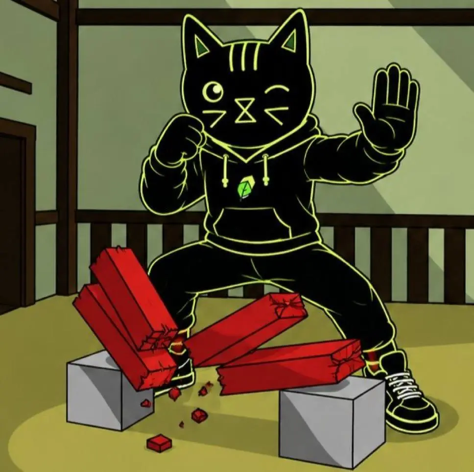 Wink Cat pressing the burn button