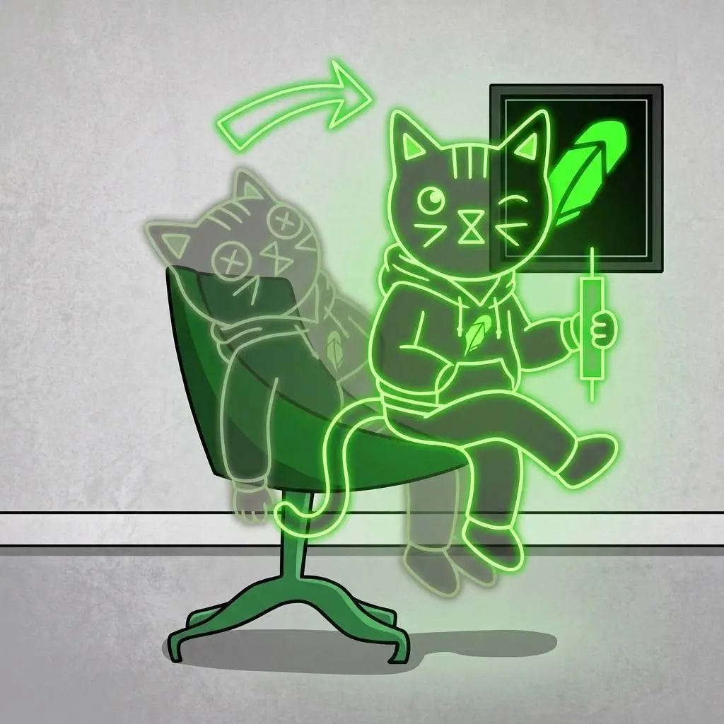 Wink Cat at the office